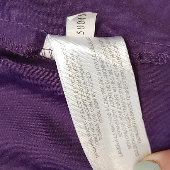Lace and Satin Slip Dress Purple Size Medium - Picture 9 of 12